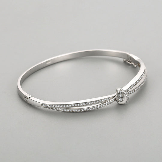 Women's S925 silver zircon diamond bracelet featuring sparkling stones and intricate design, crafted by Yeha Maison.