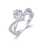 Yeha Maison 1ct Moissanite wedding ring featuring a crown-inspired design in S925 sterling silver jewelry.
