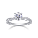 S925 silver moissanite ring with "Looking Forward To Your Return" engraving, elegant jewelry from Yeha Maison.