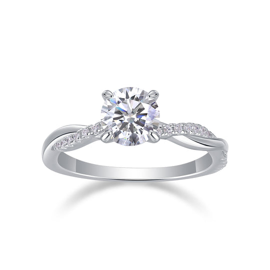 S925 silver moissanite ring with 