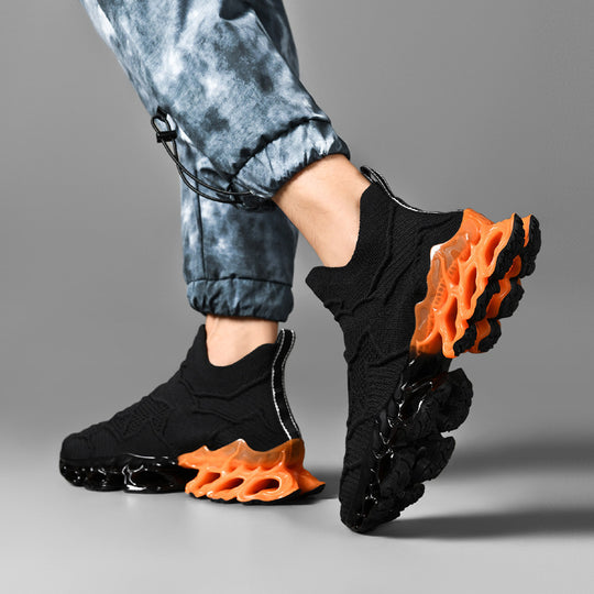 Men's breathable mesh fly-knit sneakers by Yeha Maison, showcasing lightweight, comfortable shoe design with mesh upper and sleek style.