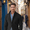 Men's casual blazer with stand collar and two buttons by Yeha Maison, shown in a tailored fit with classic design.