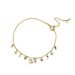 Elegant natural shell flower gold bracelet by Yeha Maison, featuring delicate shell and floral design in jewelry style.