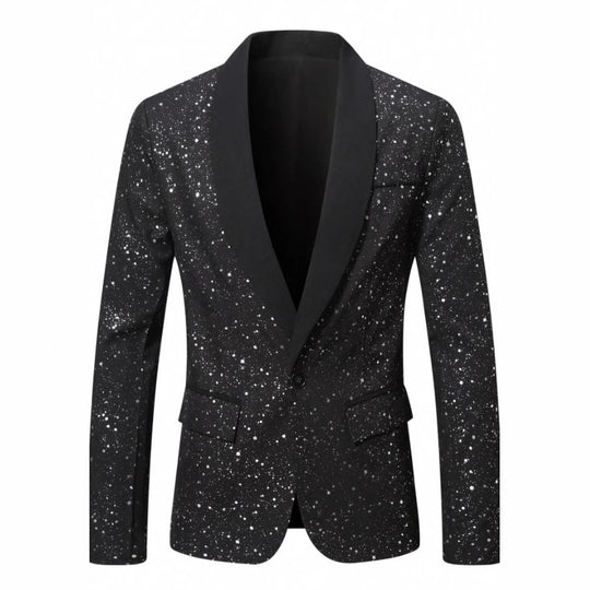 Men's embellished evening blazer by Yeha Maison featuring intricate detailing and tailored fit, perfect for formal occasions.