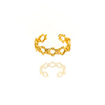 Yeha Maison 24K gold Celtic knot eternity ring with intricate design, showcasing a luxurious jewelry piece for elegant style.