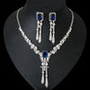 Women's jewelry set featuring a zircon flower necklace and matching earrings from Yeha Maison, with intricate floral design.
