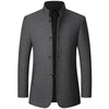 Men's wool blend jacket with stand collar by Yeha Maison, featuring a tailored fit and stylish design.