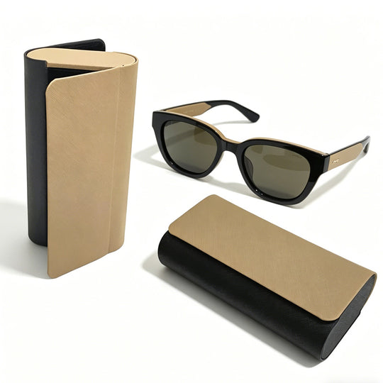 Yeha Maison 2-in-1 dual glasses case with protective compartments for eyeglasses and sunglasses, sleek accessory design