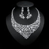 Women's retro flower zircon necklace and earrings set by Yeha Maison, featuring vintage-inspired floral jewelry with sparkling zircon accents.