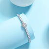 Mozambique Flower 925 Silver Tennis Chain Bracelet by Yeha Maison, showcasing a detailed floral design in shiny silver jewelry.