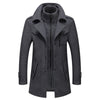 Men's slim-fit wool blend coat with detachable inner collar, stylish outerwear from Yeha Maison, shown in a front view.