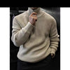 Yeha Maison half-zip ribbed stand-collar thick knit sweater, shown in a cozy, textured fabric with a zip neckline and ribbed details.