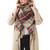 Women’s plaid tassel soft blanket shawl scarf by Yeha Maison, featuring a cozy plaid design with tassel accents.