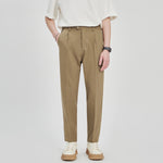 Men's pleated straight-leg suit trousers by Yeha Maison, tailored pants with a classic fit and formal pleats.