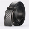 Men's automatic buckle leather belt by Yeha Maison featuring genuine cowhide leather and a sleek, modern buckle design.