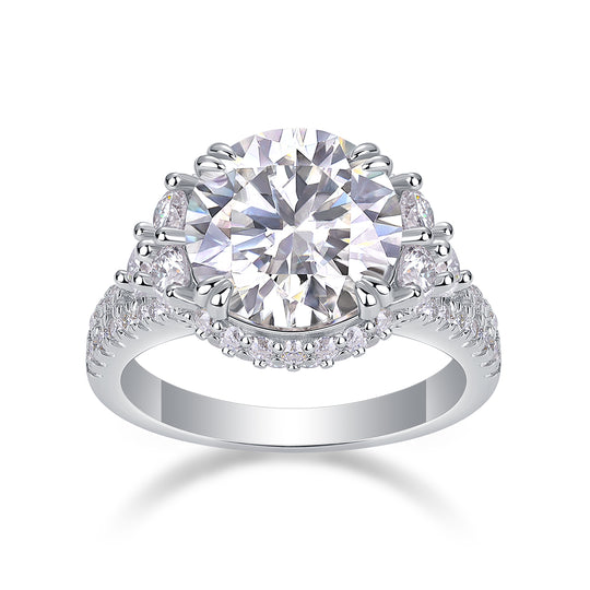 Youth Moissanite wedding rings set by Yeha Maison featuring five S925 silver jewelry pieces with sparkling stones.