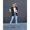 Women's open-front blazer with notch lapel by Yeha Maison, featuring a tailored fit and stylish design.
