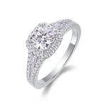 S925 silver Day By Day Moissanite wedding ring with sparkling gemstones and elegant design, showcasing fine jewelry craftsmanship.