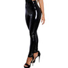 Women's high-waist patent PU leather leggings by Yeha Maison, featuring a glossy finish and form-fitting design.