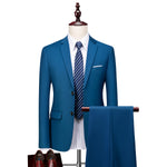Men's business casual two-piece suit set by Yeha Maison, featuring a tailored blazer and matching trousers in neutral fabric.