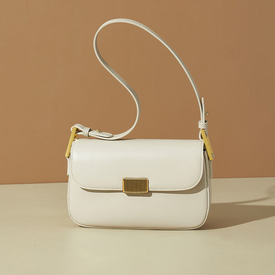Women's leather flap crossbody bag by Yeha Maison, featuring a stylish design and adjustable strap, perfect for everyday use.