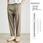 Men's Lyocell straight-leg trousers in neutral color, stylish and comfortable pants from Yeha Maison.