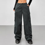 Women’s oversized cargo pants with multiple pockets by Yeha Maison, featuring a relaxed fit and utilitarian style.