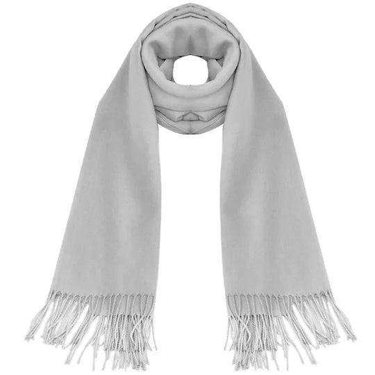 Yeha Maison oversized cashmere wool pashmina shawl scarf draped, showcasing soft, luxurious fabric and elegant design.
