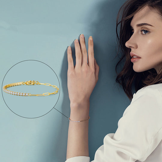 Sterling silver chain bracelet for women, stylish jewelry accessory with delicate links, by Yeha Maison.