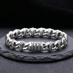 Sterling silver thick curb chain bracelet with bold links, jewelry piece from Yeha Maison.