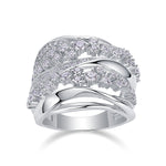 Yeha Maison Blossoming All The Way Moissanite wedding ring in S925 silver, featuring intricate floral design and sparkling gemstones.