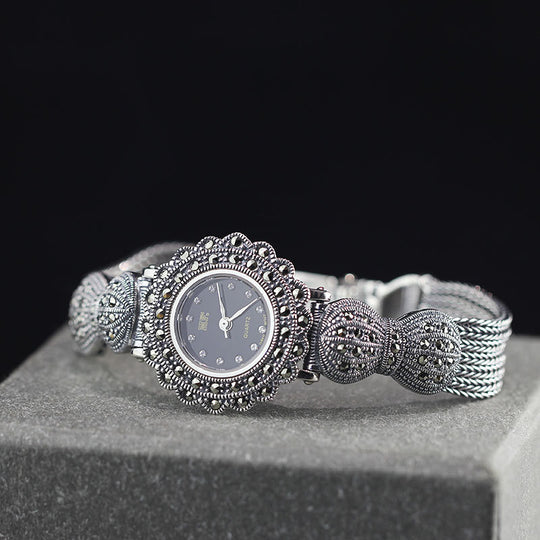 Women’s S925 silver bow watch by Yeha Maison featuring a Japanese movement and elegant design.