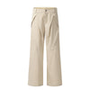 Men's wide-leg pleated snap-waist trousers by Yeha Maison, featuring a relaxed fit and stylish pleats in a neutral fabric.