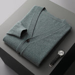 Yeha Maison V-Neck Wool Cardigan, cozy and stylish sweater in soft wool with a V-neck design, perfect for layering.