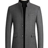 Men's thickened cotton stand-collar coat by Yeha Maison, shown with a close-up of the cozy, durable fabric and stylish collar detail.
