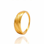 24K gold dome croissant band ring from Yeha Maison, featuring a smooth, shiny gold finish and elegant rounded design.