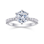 Yeha Maison Goddess's Blessing 2ct Moissanite wedding ring in S925 silver with sparkling gemstones and intricate band design