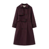 Women's double-breasted belted trench coat by Yeha Maison, shown in beige with classic collar and stylish button details.