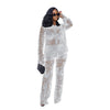 Women's sheer lace shirt and wide-leg trouser co-ord set by Yeha Maison, featuring delicate lace details and flowing fabric.