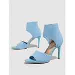 Women's knit stretch open-toe stiletto sandals by Yeha Maison, featuring a stylish open-toe design and sleek heel.