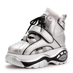 Women's chunky platform high-top sneakers by Yeha Maison featuring a stylish design and thick sole, perfect for casual wear.