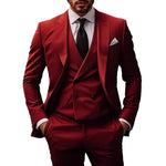 Men's three-piece banquet suit by Yeha Maison featuring a classic jacket, vest, and trousers in a formal, tailored style.