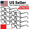 Eight-pack square reading glasses set by Yeha Maison with clear lenses and black frames for stylish, functional eyewear.