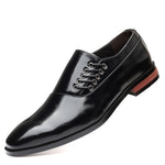 Yeha Maison men's patent cap-toe Oxford shoes, black, polished leather with lace-up design and sleek formal style.