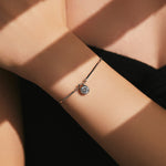 S925 silver blade snake-chain bracelet with sleek, shiny finish, stylish jewelry piece by Yeha Maison showing close-up of chain links