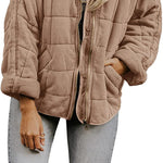 Women’s plaid long jacket with stand collar and zip-up front from Yeha Maison, stylish outerwear for cold weather.