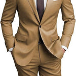 Men's single-button two-piece suit by Yeha Maison, featuring a tailored jacket and matching trousers, formal menswear for special occasions.