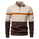Men's color-block knit sweater by Yeha Maison featuring a stylish multi-color design and ribbed cuffs and hem.