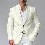 Yeha Maison two-button pinstripe slim blazer, tailored blazer with classic pinstripes and a modern slim fit, stylish and professional.