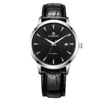 Men's classic automatic watch by Yeha Maison with date window, featuring a sleek dial and stainless steel band.